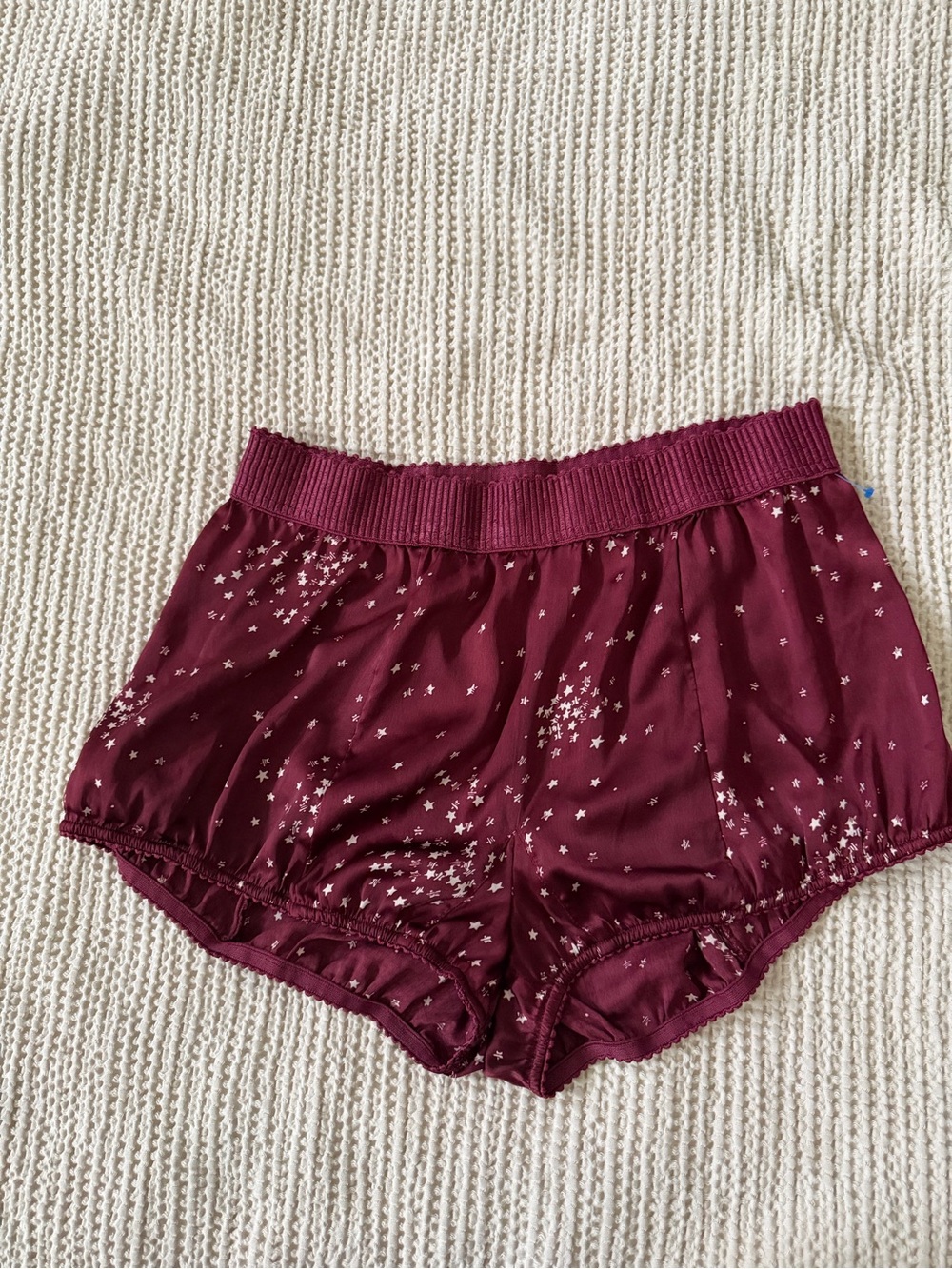 Anthropologie Maroon Star-Print High-Waist Shorts